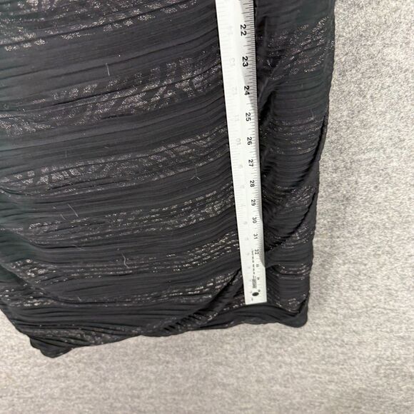 Camille Dress Women 12 Black Striped Shift Midi Zipper Sleeveless Sequin Casual - Picture 4 of 7